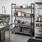 Thumbnail image #2 for Cambro Camshelving® Basics Plus CBU214872S4580 4-Tier Stationary Solid Polymer Shelving Starter Unit, 21 x 48 x 72 Inches, Brushed Graphite