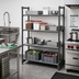 Thumbnail image #2 for Cambro Camshelving Basics Plus 4-Tier Stationary Solid Polymer Shelving Starter Unit, 21 x 48 x 72 Inches