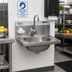 Thumbnail image #2 for MicroGard Wall-Mount Hand Sink with Battery-Powered Electronic Eye Gooseneck Faucet, 13-1/2 x 9-3/4 x 6-3/4 Inch Bowl, 304 Stainless Steel