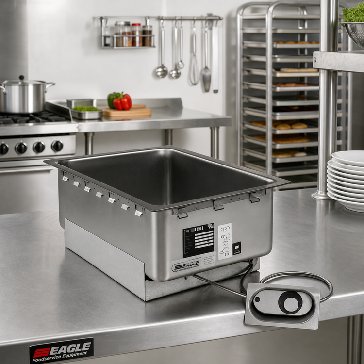 Product image #2 for Eagle Group Drop-In Electric Hot Well Food Warmer with Drain, 1 Full-Size Pan Opening, Wet/Dry, 240V