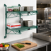 Thumbnail image #2 for Quantum Wall-Mount Double Shelf Cantilever Wire Shelving Unit, 54 x 24 Inches, Green Epoxy