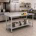 Thumbnail image #2 for Eagle Budget Series 84-Inch x 36-Inch Stainless Steel Work Table with 4-1/2-Inch Backsplash and Adjustable Undershelf