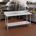Thumbnail image #2 for Duke 84-Inch x 24-Inch Stainless Steel Work Table with 5-Inch Riser and Undershelf