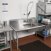 Thumbnail image #2 for BK Resources 26-Inch Straight Stainless Steel Soiled Dish Table with Left-Side Sink, Pre-Rinse Faucet, and 10-Inch Backsplash