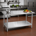 Thumbnail image #2 for Advance Tabco 72-Inch x 36-Inch 16-Gauge 430 Stainless Steel Flat Top Work Table with Adjustable Galvanized Undershelf