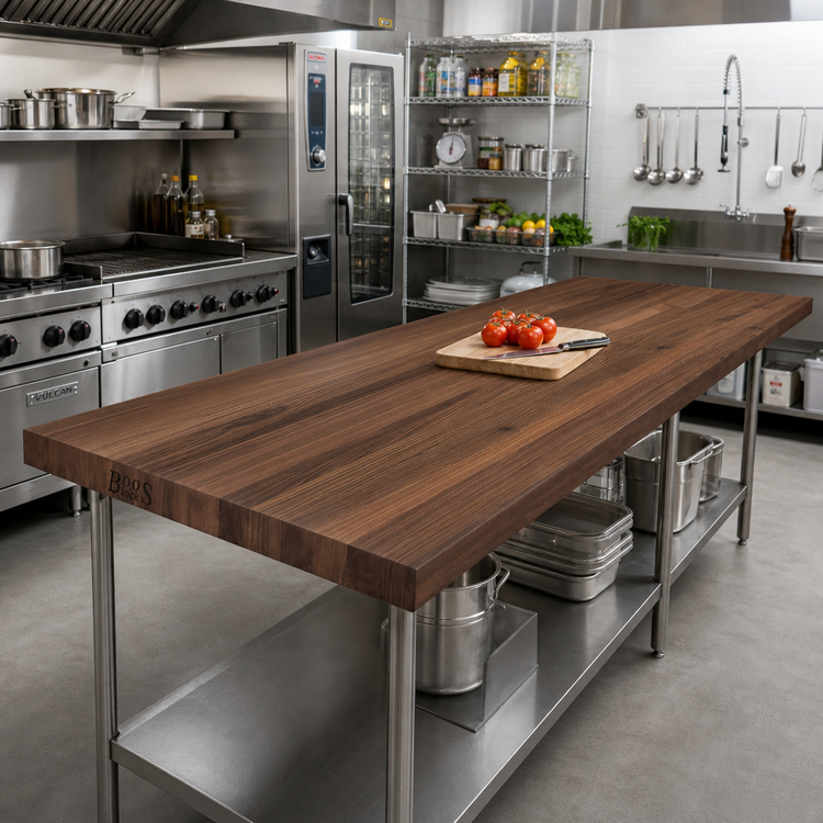 Product image #2 for John Boos Boos Block American Black Walnut Edge Grain Kitchen Countertop, 132 x 36 x 1-1/2 Inch