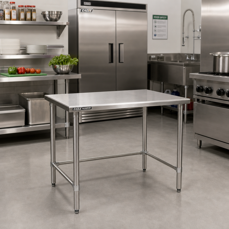 Product image #2 for Eagle Group BlendPort Deluxe Series 30 x 30 Inch Square Flat Top Stainless Steel Work Table