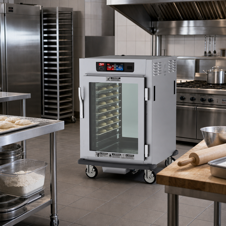 Product image #2 for Metro C5 9 Series 1/2 Height Pass-Thru Controlled Humidity Heated Holding and Proofing Cabinet with Full Glass Doors and Lip Load Slides