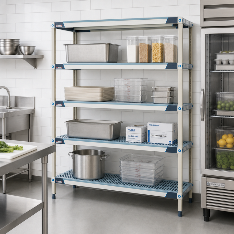 Product image #2 for MetroMax i 72 Inch Wide x 18 Inch Deep x 63 Inch High 4-Shelf Polymer Add-On Shelving Unit