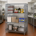 Thumbnail image #2 for Quantum 48-Inch Wide Stationary Open Wire Security Cage, 2 Intermediate Shelves, Chrome Plated