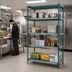 Thumbnail image #2 for Quantum 4-Tier Stationary Polymer Shelving Unit with Wire Plastic Mats, 54