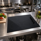 Thumbnail image #2 for Summit Commercial CR4B242BK 24-Inch Built-In Electric Radiant Cooktop, 4 Burners, Black Ceramic Glass, Manual Controls