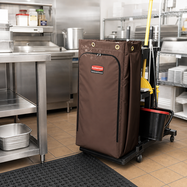 Product image #2 for 34-Gallon Brown Vinyl Replacement Cart Bag for Janitorial Carts