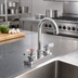 Thumbnail image #2 for John Boos Low-Lead Heavy Duty Splash-Mount Faucet with 3-1/2 Inch Gooseneck Spout and 4 Inch Centers