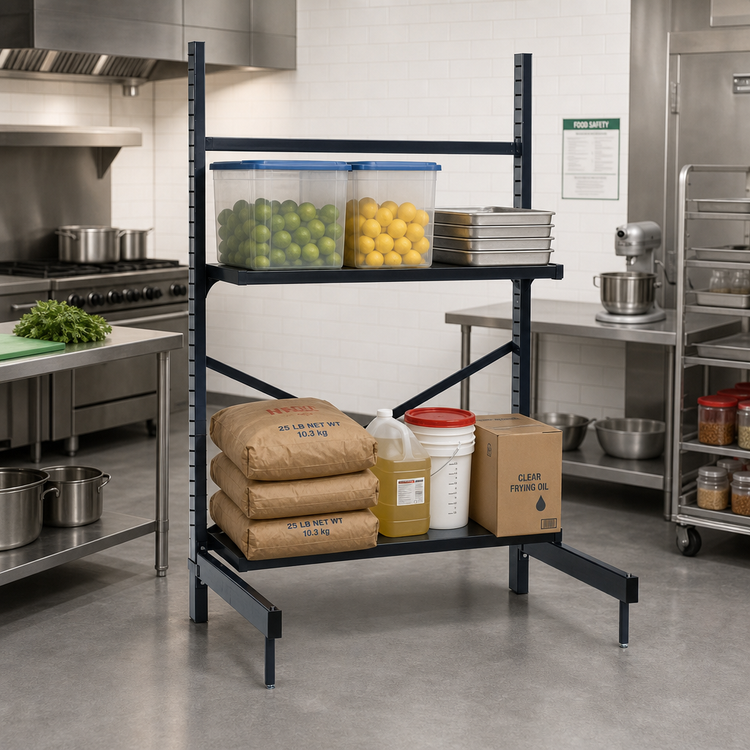 Product image #2 for Metro SmartLever Cantilevered Shelving Starter Base Kit, 76-1/4-Inch W x 28-1/2-Inch D x 86-3/8-Inch H, Epoxy-Coated Steel