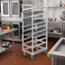 Thumbnail image #2 for Channel Manufacturing 437A Standard Series Aluminum Single-Section Cafeteria Tray Rack with Casters, 70 Inch H, 40 Tray Capacity