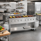 Thumbnail image #2 for Koolmore KM-CGM-60 Mobile Propane Charbroiler, 8 Burners, 304 Stainless Steel, 4 Stainless Steel Grates