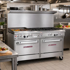 Thumbnail image #2 for Southbend (Middleby) Ultimate 4605AC-2RR 60-Inch Gas Range with 5 Burners, 24-Inch Griddle/Broiler, Convection Oven, Cabinet Base