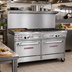 Thumbnail image #2 for Ultimate 60-Inch Gas Restaurant Range with 5 Burners, 24-Inch Raised Griddle/Broiler, Convection Oven, and Cabinet Base