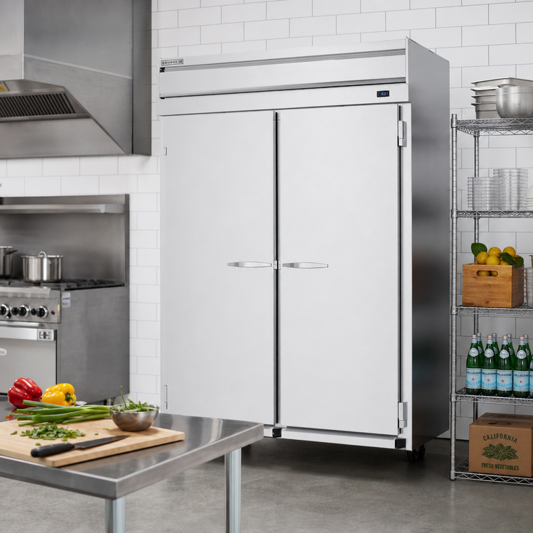 Product image #2 for Beverage-Air P-Series Extra Tall Two-Section Roll-In Refrigerator with Solid Doors