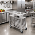 Thumbnail image #3 for Stainless Steel Room Service Cart with 14 Half-Size Steam Table Pan Capacity and Locking Casters