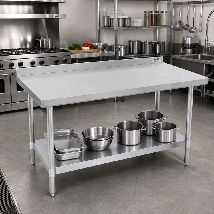 Product image #2 for John Boos Stallion Economy 72-Inch x 30-Inch Stainless Steel Top Work Table with Adjustable Undershelf