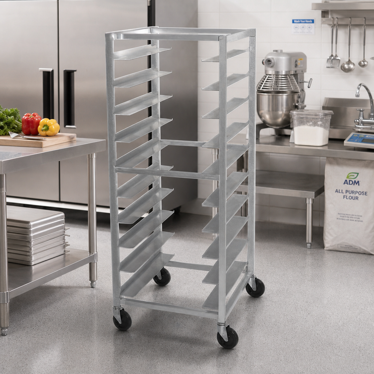 Product image #2 for Advance Tabco OT20-3 Mobile Full-Height Oval Tray Rack Cart, Open Sides, 20-Tray Capacity
