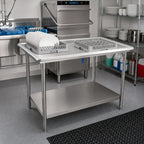 Thumbnail image #2 for John Boos DST6-3037SSW 36-7/8" x 30-3/8" 16-Gauge 300 Series Stainless Steel Dish Sorting Table with Raised Edge and Undershelf