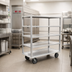 Thumbnail image #2 for Carter-Hoffmann T545 Open-Design Aluminum Queen Mary China & Silver Transporter Cart, 5 Shelves