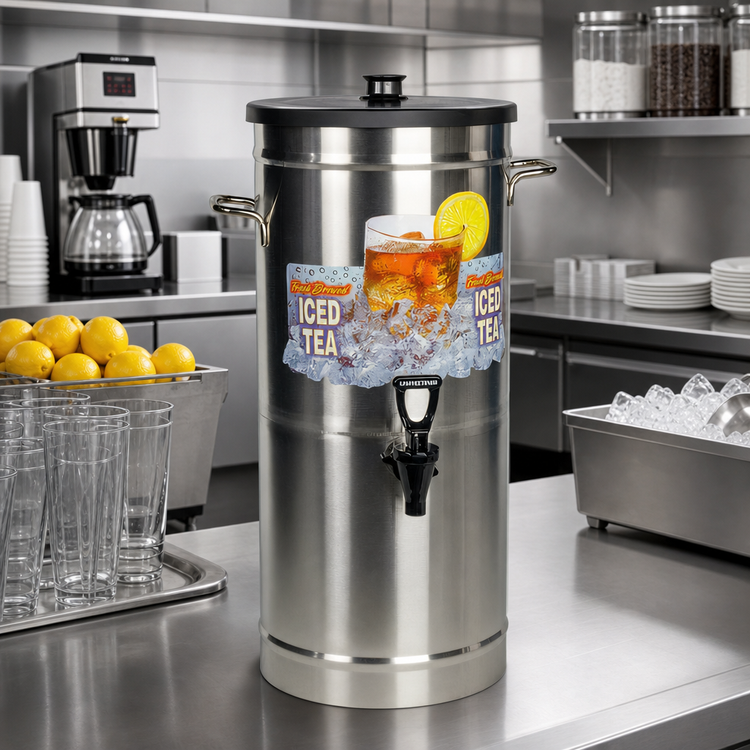 Product image #2 for 3.5 Gallon Tower Coffee / Tea Dispenser with Solid Black Lid and Side Carry Handles