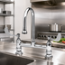 Thumbnail image #2 for T&S Brass B-0322 Medical Deck-Mount Faucet with Rigid Gooseneck and Rose Spray, 8-Inch Centers