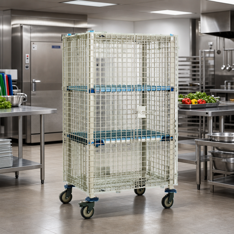 Product image #2 for MetroMax Q Mobile Wire Security Cage, 52-3/4" W x 27-13/16" D x 67-13/16" H