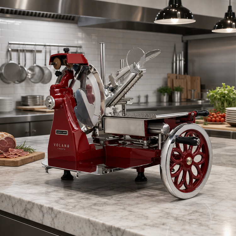 Product image #2 for Volano Trento Manual Flywheel Meat Slicer with 12-Inch Carbon Steel Blade