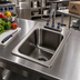 Thumbnail image #2 for Advance Tabco Drop-In Single-Compartment Sink with Deck-Mounted Gooseneck Faucet and Basket Drain