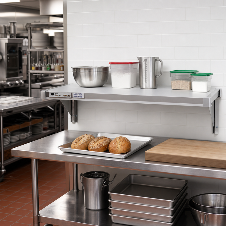 Product image #3 for New Age Adjust-A-Shelf Solid Brute Series Aluminum Shelf, 30 x 15 Inches, 800 lb Capacity