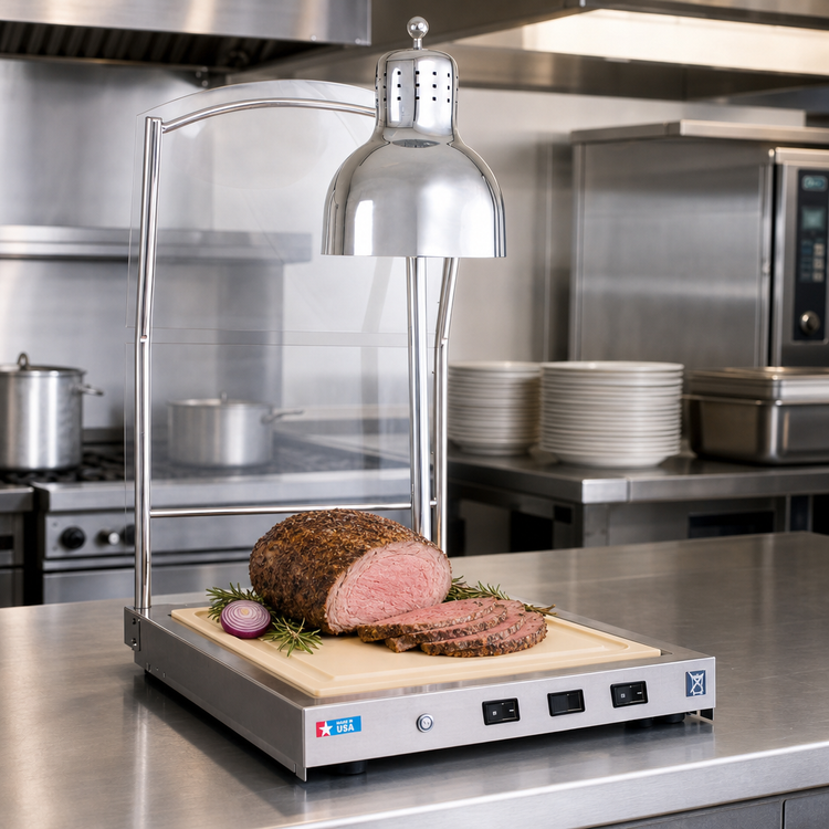 Product image #2 for Alto-Shaam CS-100/S Hot Food Holding Carving Station with Clear-Glass Breath Guard and Fixed Infrared Lamp