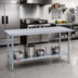 Thumbnail image #2 for Duke Manufacturing 72-Inch x 36-Inch Stainless Steel Work Table with Undershelf, Flat Top