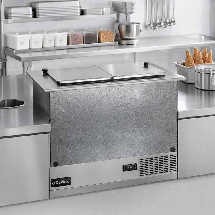 Product image #2 for Delfield N225P-LK Self-Contained Drop-In Ice Cream Dipping Freezer, 6-Gallon, Stainless Steel Lid