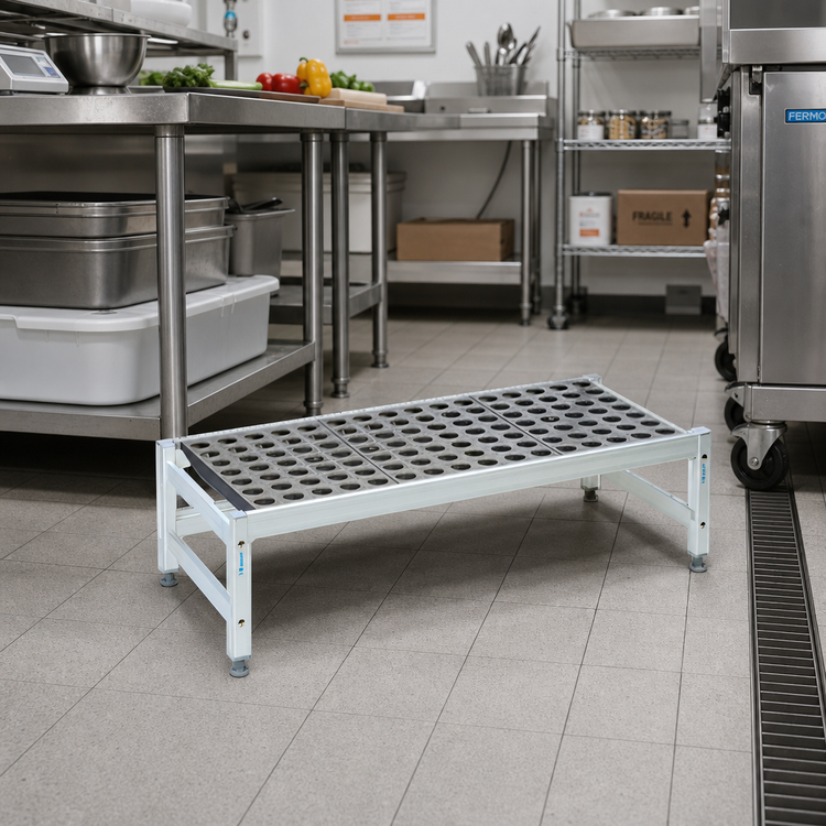 Product image #2 for Fermostock 42-Inch x 22-Inch x 12-Inch Aluminum Dunnage Rack with Adjustable Composite Feet