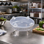 Thumbnail image #3 for CFS Brands 703907 1.9 Qt Clear Polycarbonate Gourmet Crock with Snap-On Lid, Round, Frosted Rim Case of 6