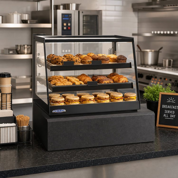 Product image #2 for Elements 35-Inch Countertop Heated Merchandiser with 2 Adjustable Shelves