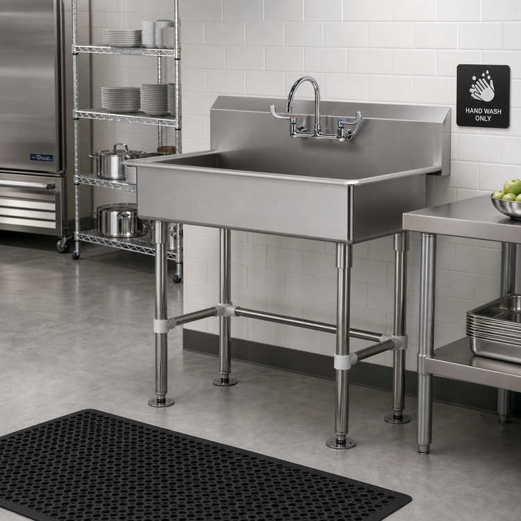 Product image #2 for 40-Inch Freestanding ADA-Compliant Stainless Steel Service Sink with Gooseneck Faucet
