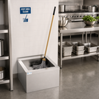 Thumbnail image #2 for Koolmore MPS-2424133 24-Inch Floor-Mounted 304 Stainless Steel Mop Sink with 21 x 21 x 9-Inch Single Bowl
