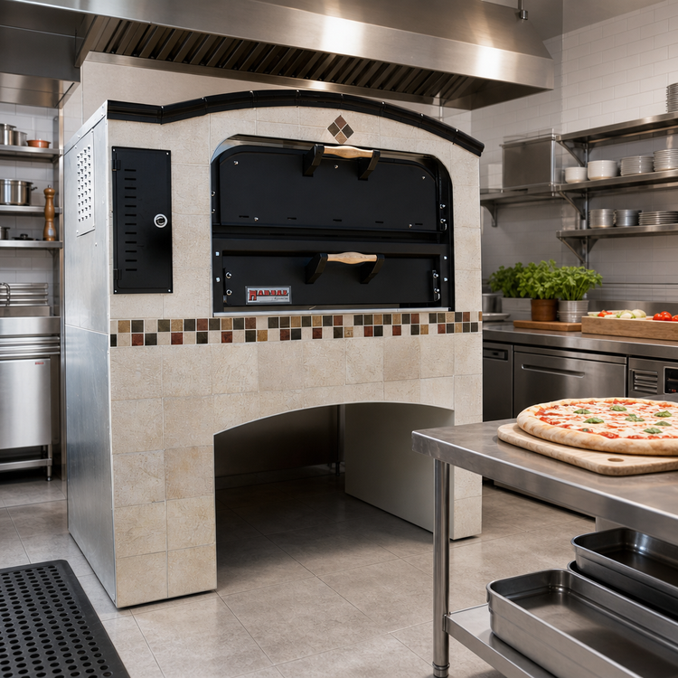Product image #2 for Marsal Slice MB-236 Single-Deck Gas Pizza Oven with 24" x 36" Baking Chamber and Brick-Lined Ceiling