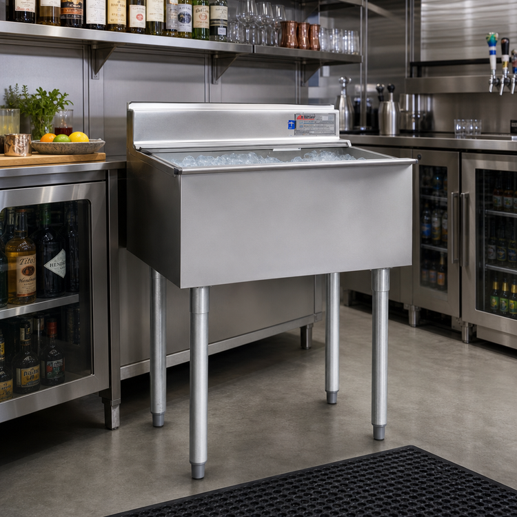 Product image #2 for Eagle Group 2200 Series 36-Inch Underbar Ice Bin/Cocktail Unit, 201 lb Capacity, 7-Circuit Cold Plate