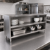 Thumbnail image #2 for John Boos 60-Inch x 15-Inch Open Front Stainless Steel Dish Cabinet with Mid-Shelf