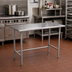 Thumbnail image #2 for Advance Tabco Special Value Series 48 Inch x 30 Inch 16-Gauge 304 Stainless Steel Work Table with Open Base