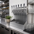Thumbnail image #2 for Micro Matic USA Kronos KRONOS-6SSKRGR 18-Inch Wall-Mount 6-Faucet Glycol-Cooled Stainless Steel Draft Tower with Drip Tray and Glass Rinser