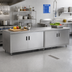 Thumbnail image #2 for Advance Tabco 120-Inch Wide Enclosed Work Table with Cabinet Base, Mid-Shelf, and Hinged Doors