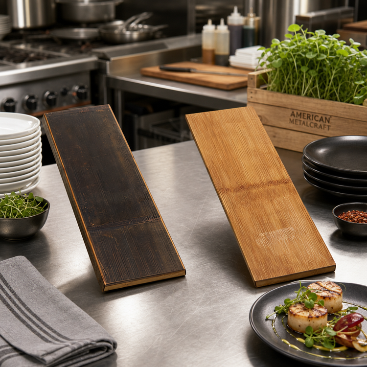 Product image #2 for American Metalcraft Carbonized Bamboo Rectangular Reversible Serving Board, 18-1/4 x 5-3/4 x 3/4 Inch